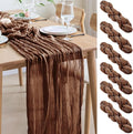 Asee'm 6pcs Cheesecloth Table Runner 120 Inches Long Brown Boho Gauze Cheese by Aseem