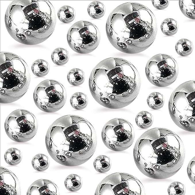 260Pcs Silver Glossy Beads for Centerpiece Decor, Artifical Pearls Vase Filler by EGKamhFloatingBeadsPearls