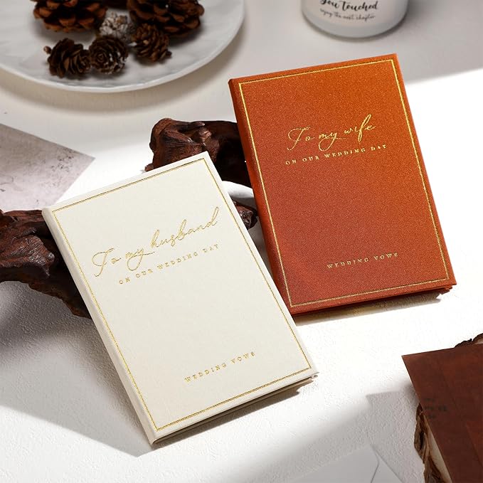 2 Pcs Wedding Vow Books His and Her to Husband Wife Wedding Must Have Registry - Image 5