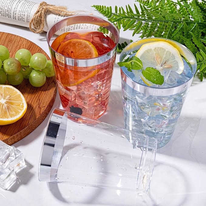 I00000 200 Pack 12 oz Silver Plastic Cups, Plastic Party Wine Glasses Cocktail - Image 8