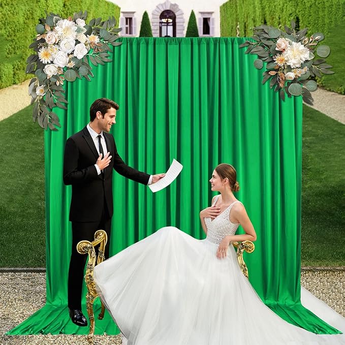 10ft x 10ft Grass Green Backdrop Curtains - Image 5