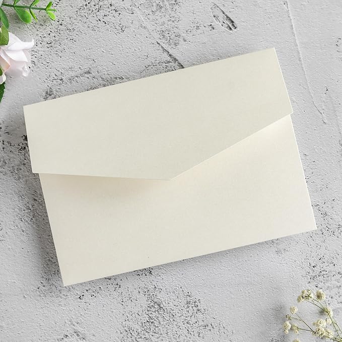 20 PCS Ivory Tri-fold Laser Cut Wedding Invitation Pockets - Image 7