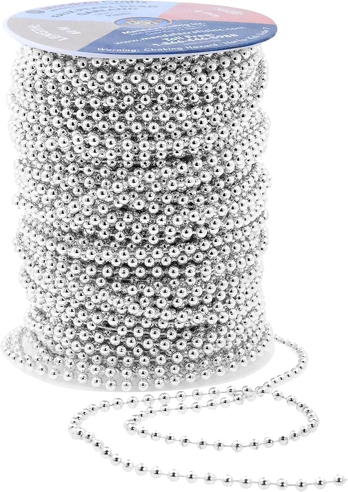 Mandala Crafts 4mm Faux Metallic Silver Pearl Beads Roll - Image 2