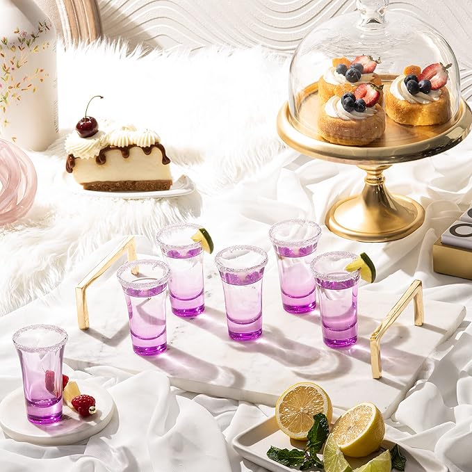 M&N HOME Purple Ombre Shot Glasses, 2 Oz Set of 6 Colored Shot Glasses - Image 5