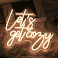 Let's Get Cozy Neon Signs, Wall Decor, Warm White Led Signs Usb Powered by Noasktt