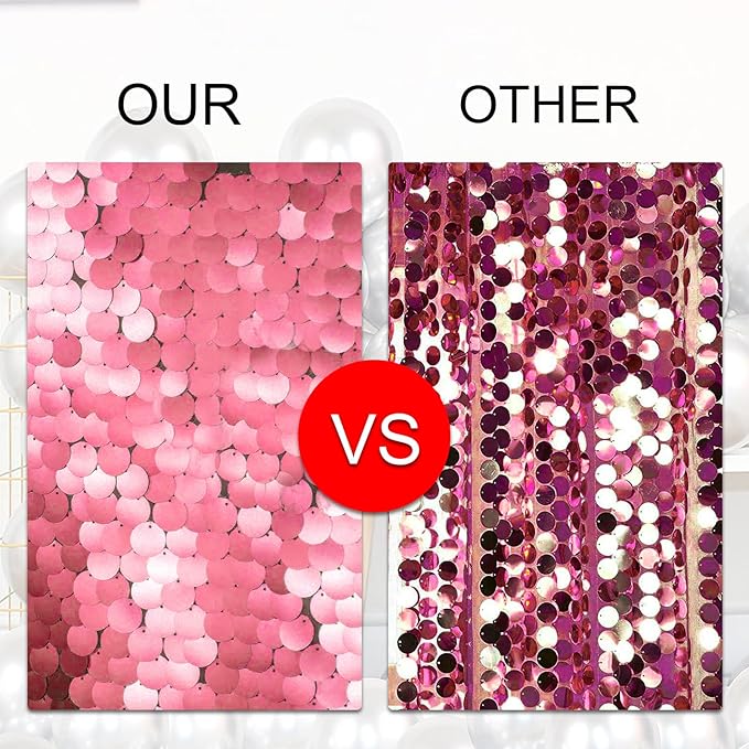 JYFLZQ Pink Payette Sequin Backdrop Curtains 8ft x 8ft 1 Panel Large Shimmer - Image 7