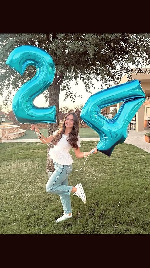 Big 40 Inch Blue 2 Number Balloon Birthday Decoration, 2026 Blue Number 2 - Image 6