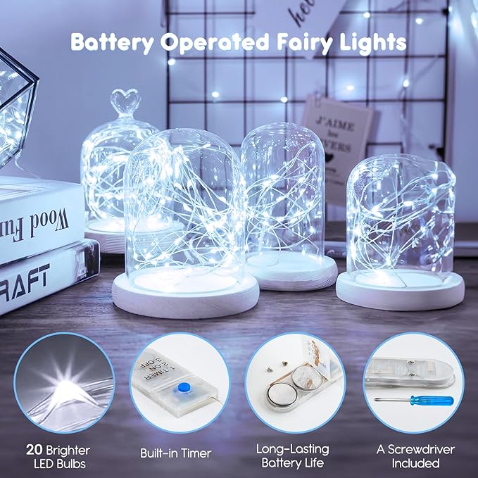 Minetom 12 Pack Fairy Lights Battery Operated String Lights - 7ft 20 LED - Image 2