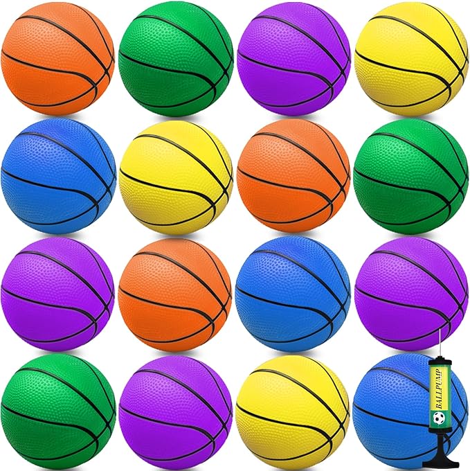 15Pcs 6" Mini Basketball Balls Bulk Small Basketball Set, PVC Small Basketball by Oleitodh