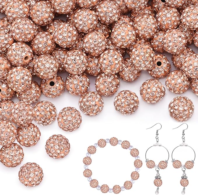200pcs 10mm Light Peach Rhinestone Beads by TINKRSTUFF