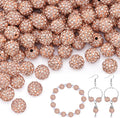 150 pcs 10mm Rhinestone Beads for Jewelry Making, Light Peach Shiny Round by TINKRSTUFF