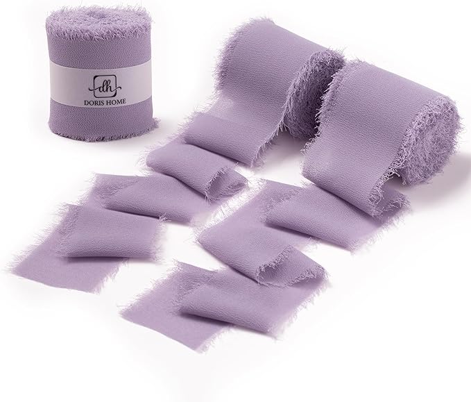 DORIS HOME Pastle Purple Chiffon Ribbon by DorisHome