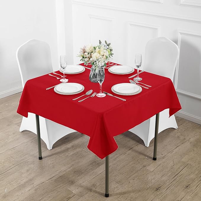 Fokitut 2 Pack Waterproof Square Tablecloth, 52x52 Inch, Stain Resistant and - Image 5