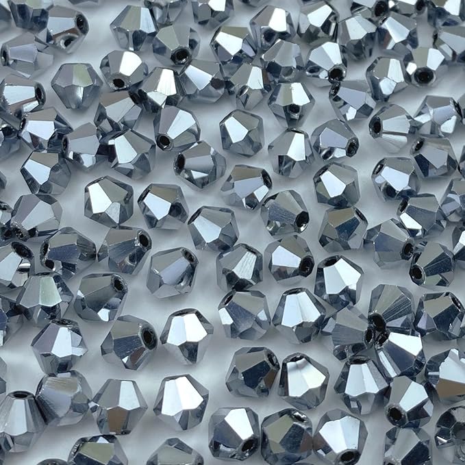 400pcs 4mm Bicone Crystal Glass Beads Loose Spacer Beads Faceted Craft Beads by LIMAOLLY