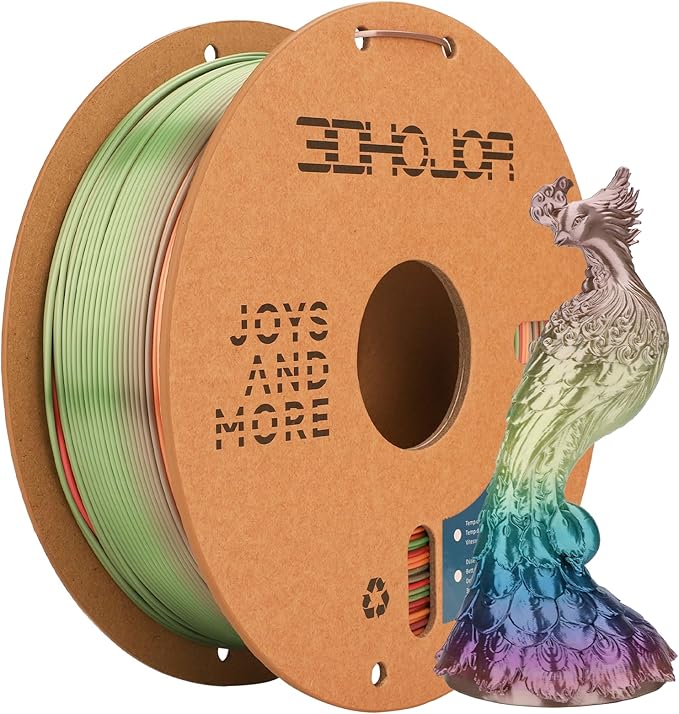Silk PLA 3D Printer Filament 1.75mm Silk Shiny Fast Gradient Color Change by 3DHoJor