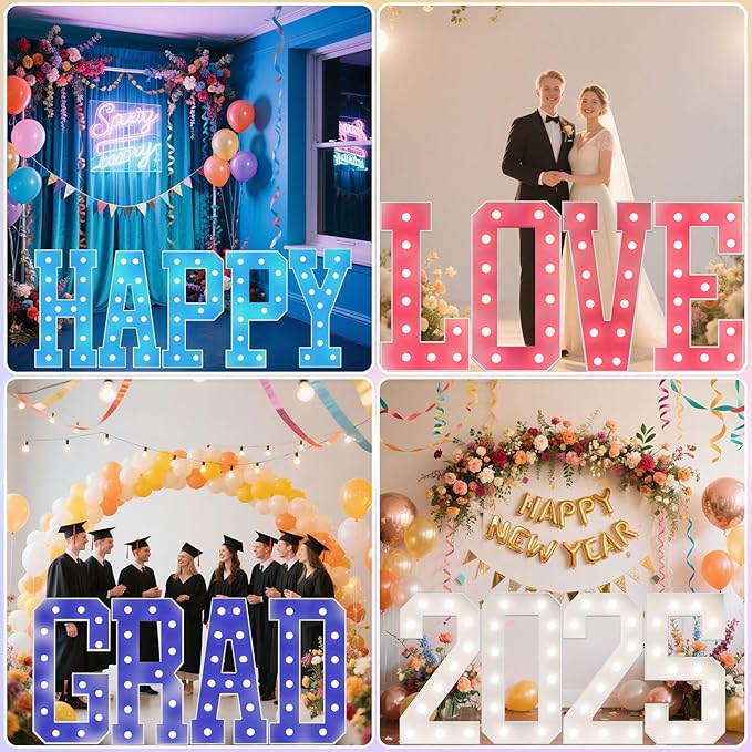 Ledido 4FT Marquee Light Up Letters, 34 Colors Changing Marquee Letter 4 Feet - Image 7