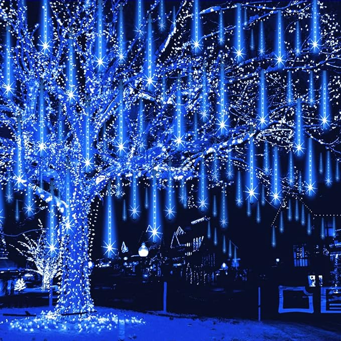 Christmas Lights Outdoor 32 Tubes 768 LEDs Meteor Shower Lights UL Certified by Weepong