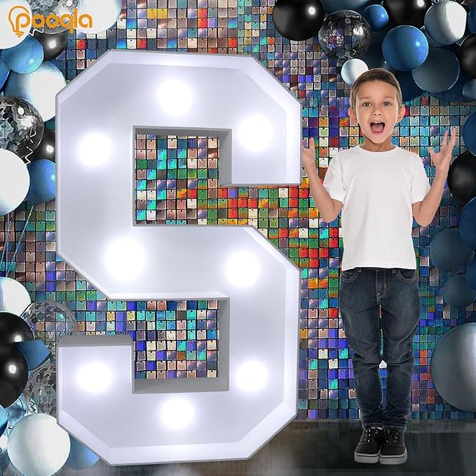 Pooqla 3FT Marquee Light Up Letters, Cool White and Warm White LED Big Mosaic - Image 6