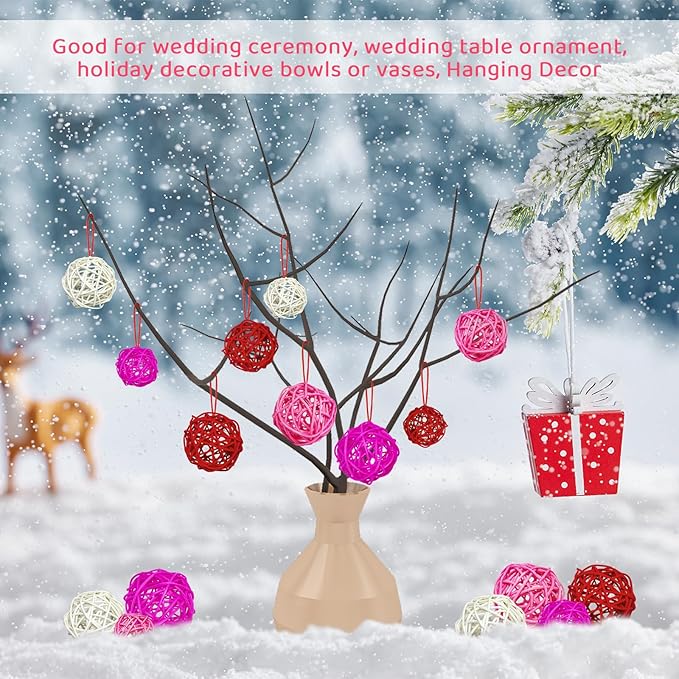 Valentine's Day Rattan Balls 36pcs Decoration - Image 4