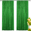 Green Sequin Backdrop Curtain 2 Pieces 2FTx8FT Glitter Photography Backdrop by Unknown