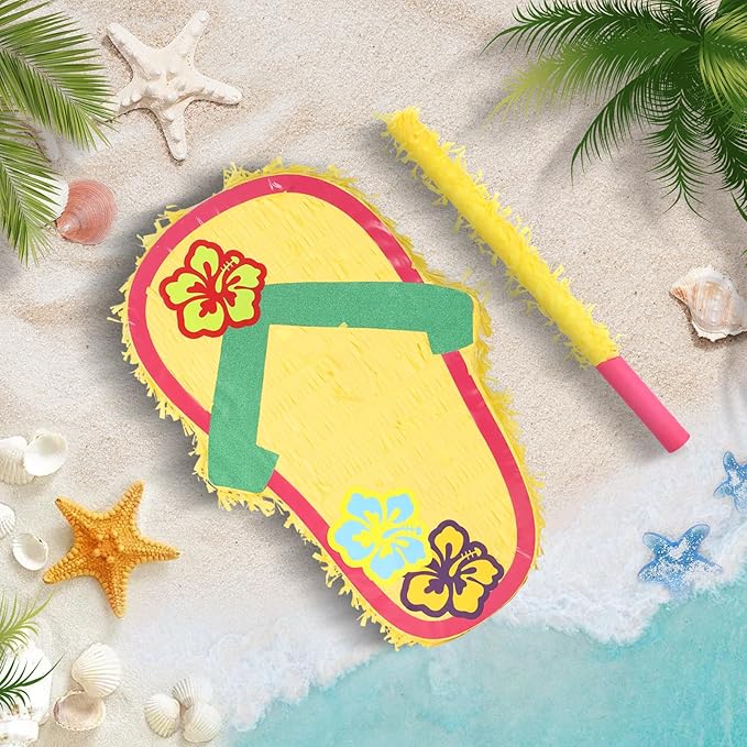 Sandal Pinatas Bundle with a Blindfold and a Bat, Summer Theme Parties and - Image 7