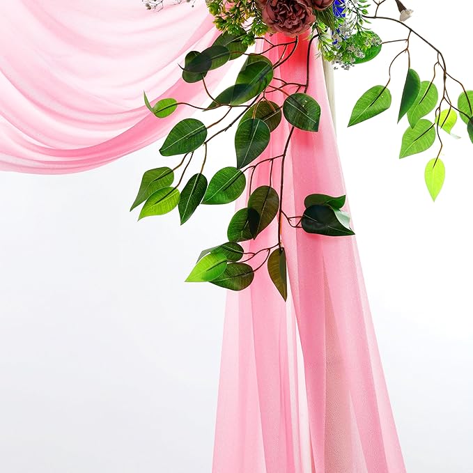 VDS Pack of 1 Panel Wedding Arch Draping Fabric Sheer Chiffon Fabric Drapery - Image 3
