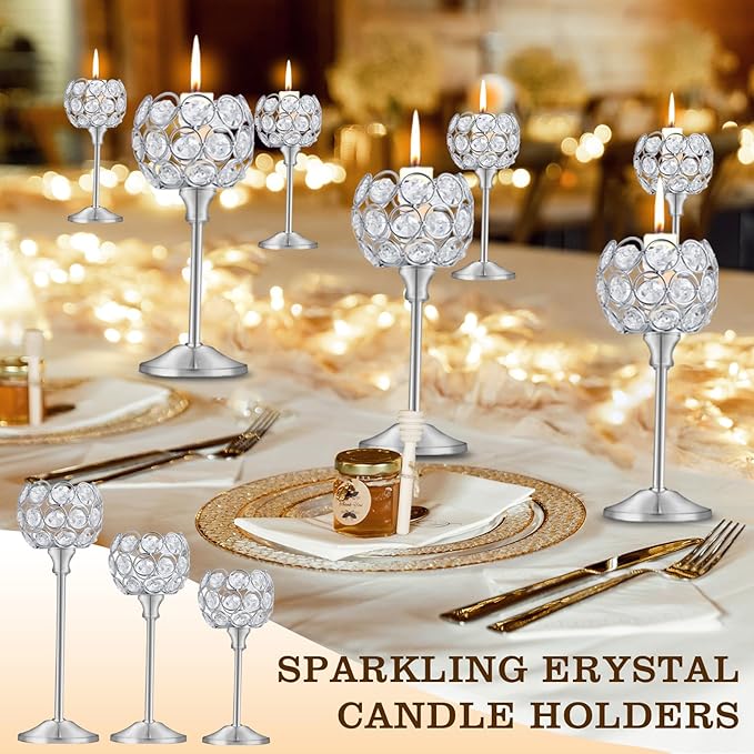 Crystal Candle Holders Set of 16 - Image 3