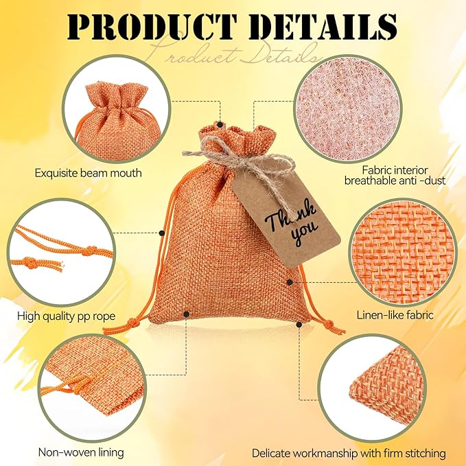 Woanger 100 Pcs Burlap Gift Bags - Image 3