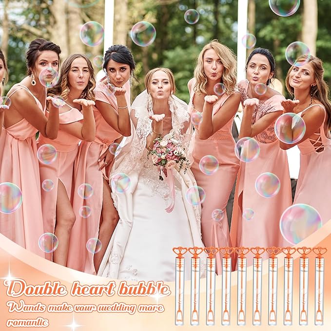 150 Pcs Bubble Wands Bulk for Wedding Party Mini Heart Wand - Image 2