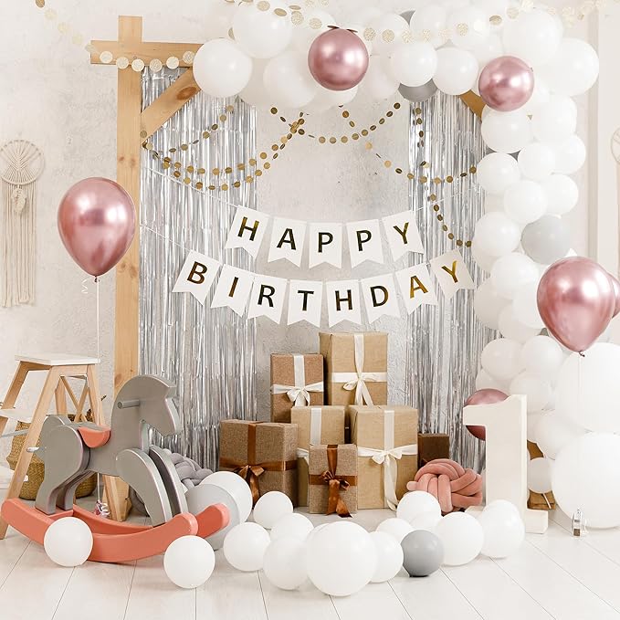 Crosize 3 Pack 3.3 x 9.9 ft Silver Foil Fringe Backdrop Curtain, Streamer - Image 4