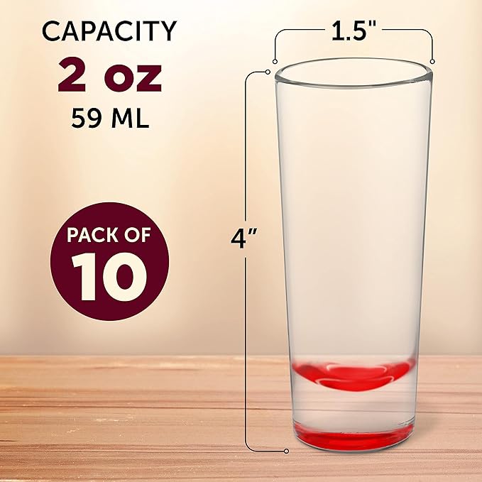 DISCOUNT PROMOS Cordial Shooter Shot Glasses 2 oz. Set of 10, Bulk Pack - Image 5