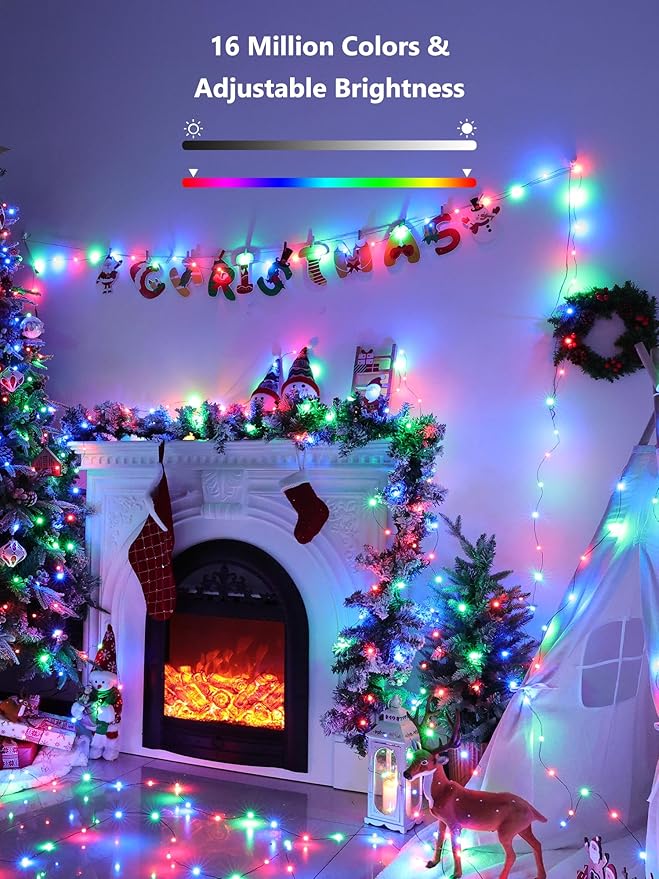 BrizLabs Smart Christmas Lights, 66ft 200 LED Color Changing Xmas Lights Work - Image 4