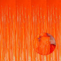4 Pack Macaron Orange 8.2Ft Tinsel Foil Fringe Curtain Backdrop, 3.28Ft by Unknown