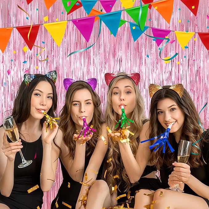 Party Blowers, Glitter Metallic Fringed Party Blowouts - Image 4