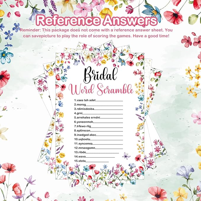 Teling 145 Pieces Bridal Shower Game Bridal Shower Favors Set Wedding Games - Image 6