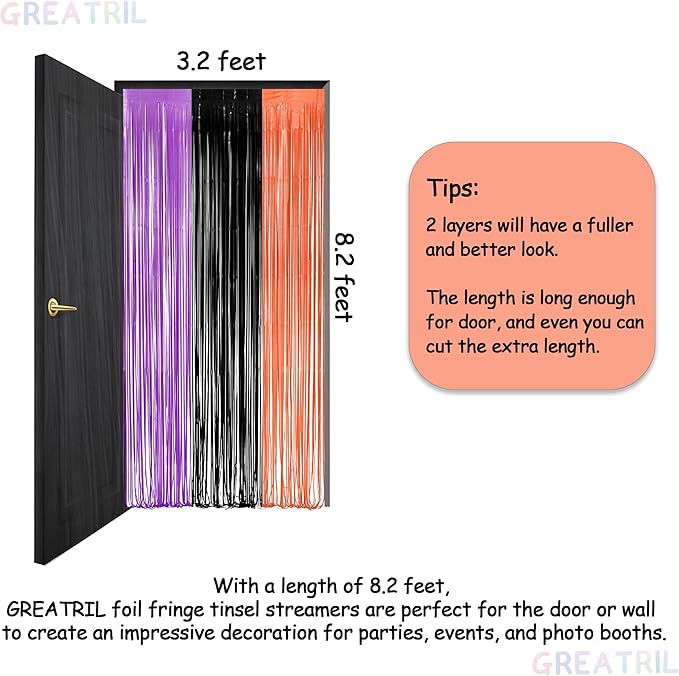 Black Purple Orange Party Streamers - Image 4