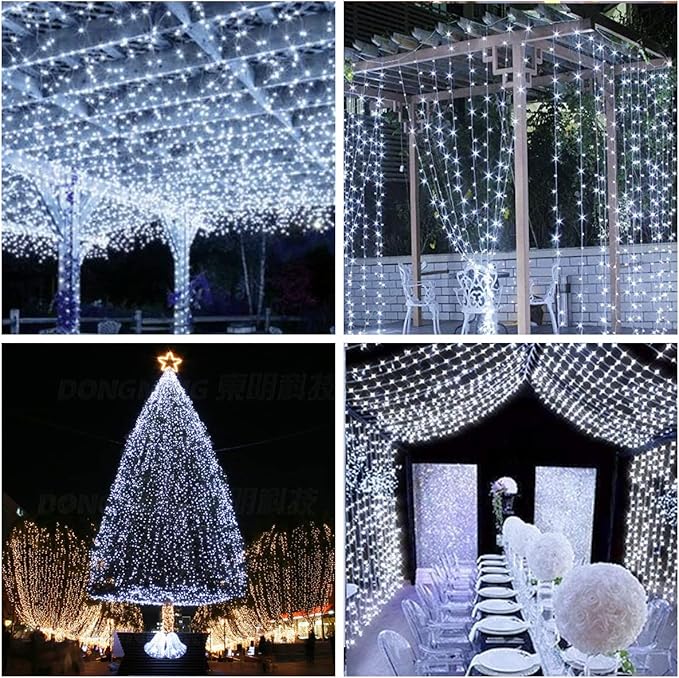 Vicloon Fairy Curtain Lights, 300 LED White Curtain Lights, 8 Modes 9.8×9.8Ft - Image 6
