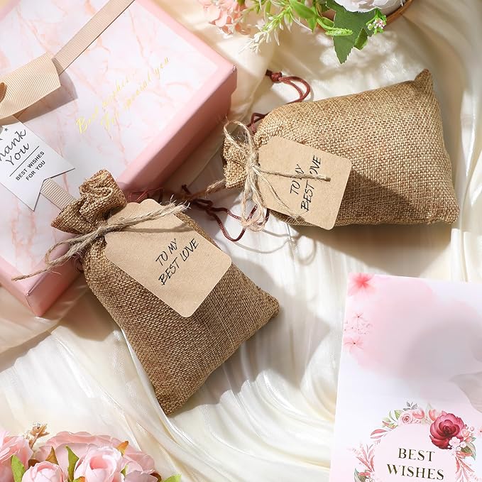Woanger 100 Pcs Burlap Gift Bags - Image 7