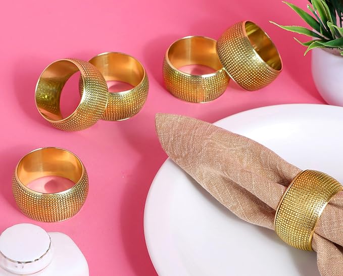 Gold Napkin Rings Set of 12 - Image 2