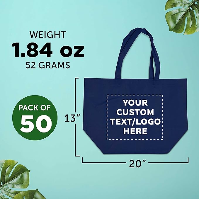 DISCOUNT PROMOS Custom Southern Style Grocery Tote Bags Set of 50 - Image 5