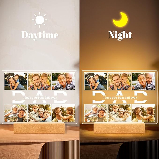 Personalized Birthday Gifts for Dad from Daughter Son, Custom Picture Frames - Image 4