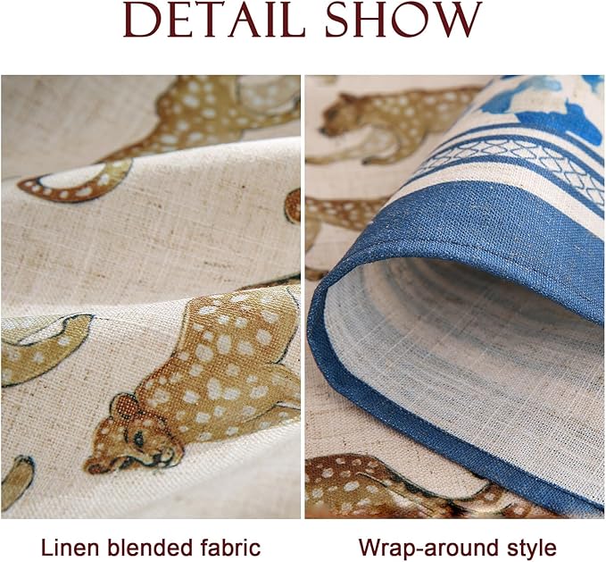 patdrea Designer Leopard Animal Linen Round Table Cloth, Soft Breathable - Image 4