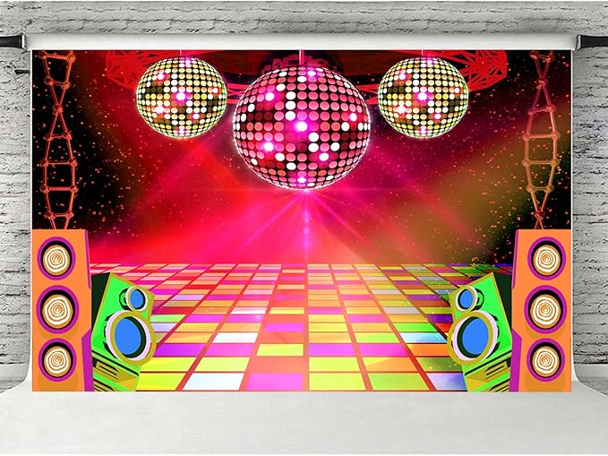 20X10ft Dance Party Backdrop Retro 70s 80s 90s Theme Glitter Stage Dance Ball - Image 4