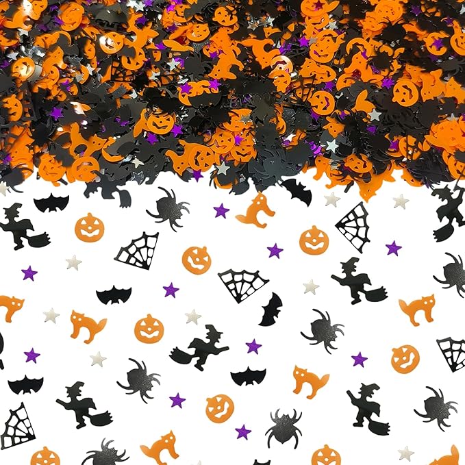 3000 Pcs Halloween Table Confetti, Halloween Sprinkles Bats Spider Pumpkin by Rvdxur
