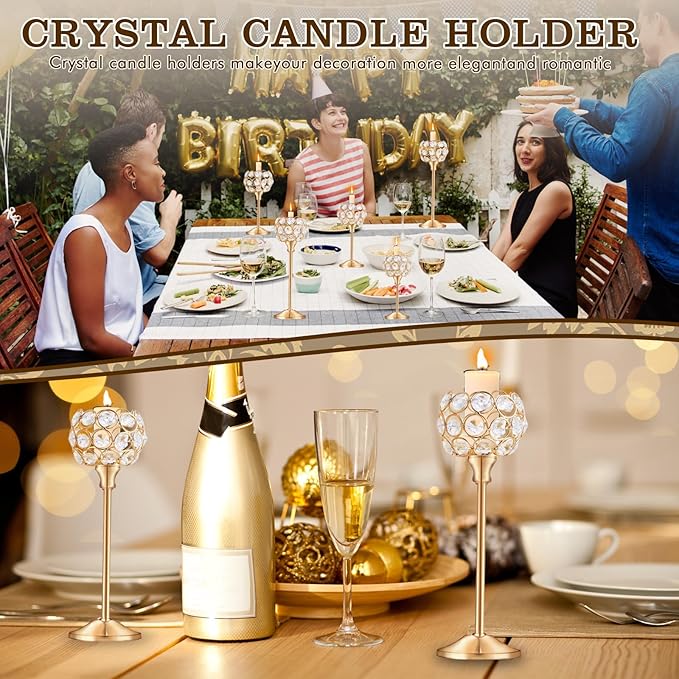 Crystal Candle Holders Set of 16 - Image 5