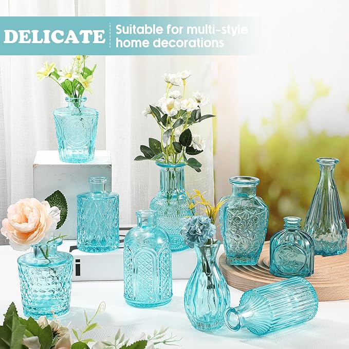 20 Pcs Glass Bud Vase Set Small Vintage Flower Vase in Bulk - Image 3