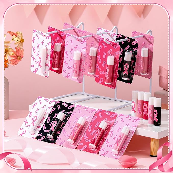 30 Pack Breast Cancer Awareness Accessories Gifts Bulk Lip Balms Favors Pink - Image 3