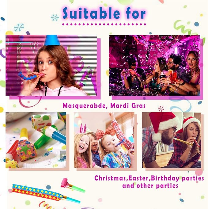 100PCS Multicolor Party Blowers & Whistles - Image 7