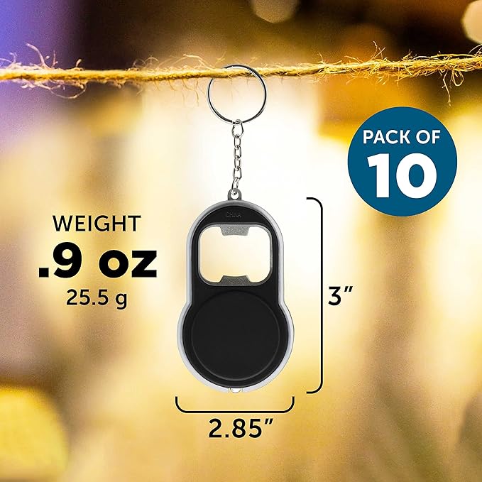 Bottle Opener & LED Keychains Set of 10, Bulk Pack - Image 5