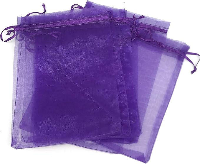 TheDisplayGuys 100-Pack 6x8 Purple Sheer Organza Gift Bags by TheDisplayGuys